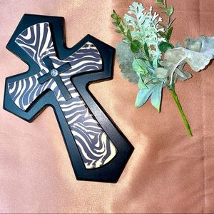 Rustic Zebra Cross - Wall Decor